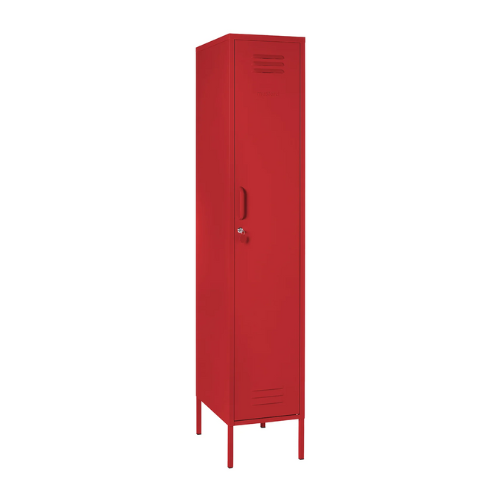 Red locker on a white background
