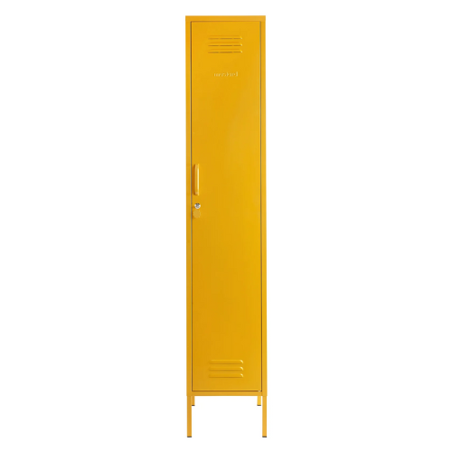 Yellow locker on a white background
