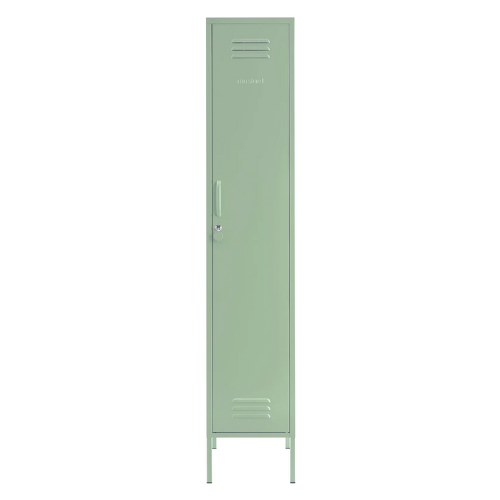 Green locker on a white background