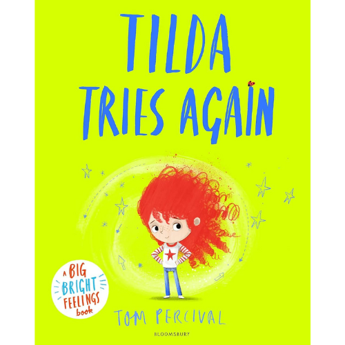 Book cover of 'Tilda Tries Again' with a child character and bright colors