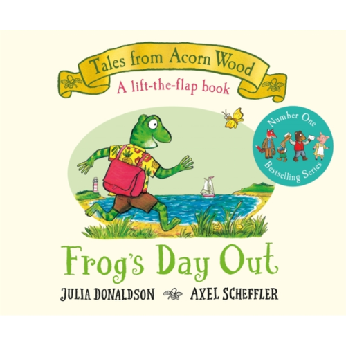 Book cover of 'Frog's Day Out' with a frog character and scenic background.