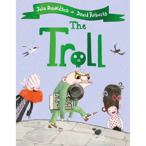 Book cover of 'The Troll' by Julia Donaldson and David Roberts with illustrations of a troll and two children.