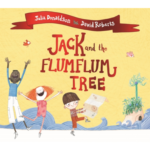 Book cover of 'Jack and the Flumflum Tree' with cartoon characters and a yellow background