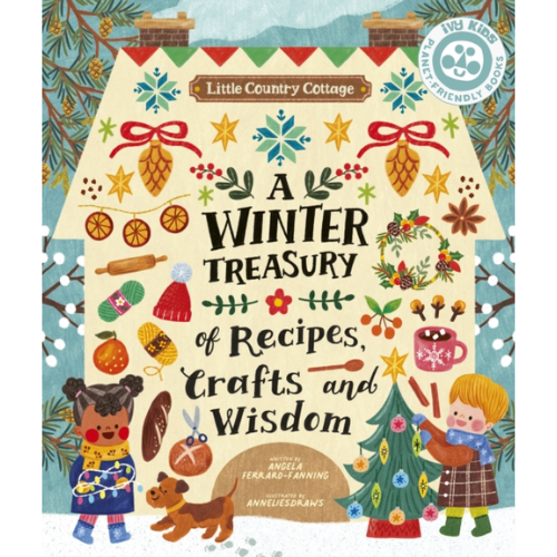 Book cover of 'A Winter Treasury of Recipes, Crafts and Wisdom' with illustrations of children and winter elements.