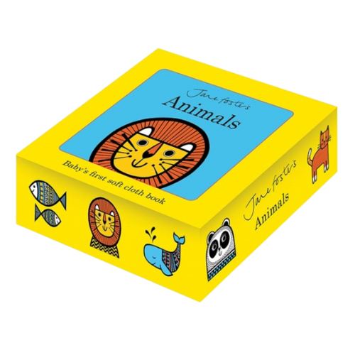 Yellow box with animal illustrations and 'Animals' text on a white background