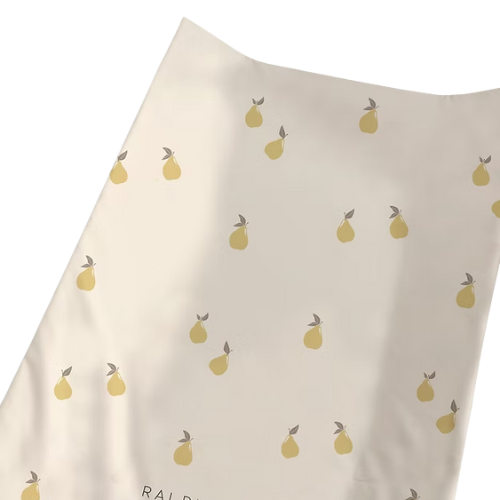 Fabric with pear pattern on a white background
