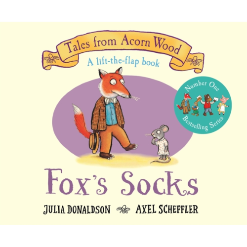 Book cover of 'Fox's Socks' from 'Tales from Acorn Wood' series with a fox and mouse illustration.