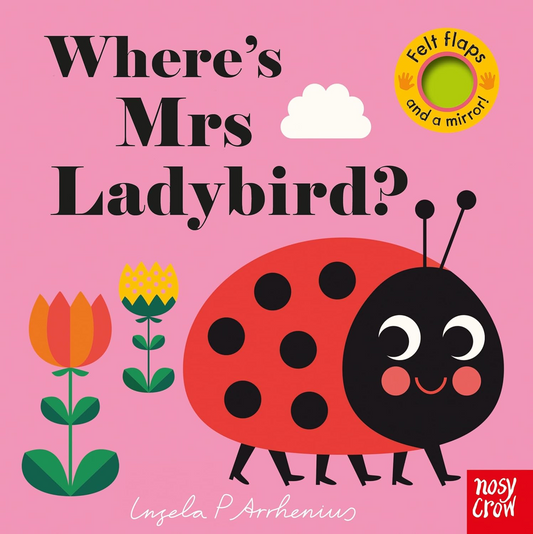 Book cover of 'Where's Mrs Ladybird?' with a ladybug illustration on a pink background.