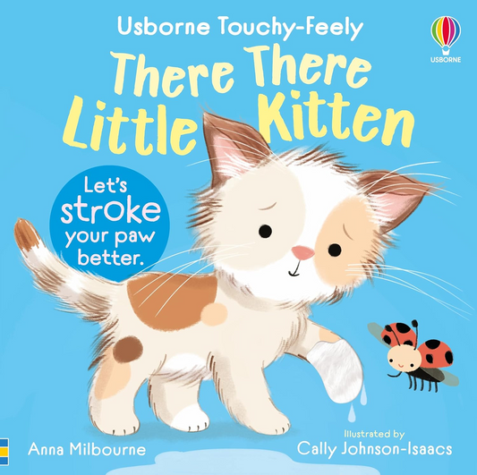 Book cover of 'There There Little Kitten' with a cat illustration and Usborne logo.