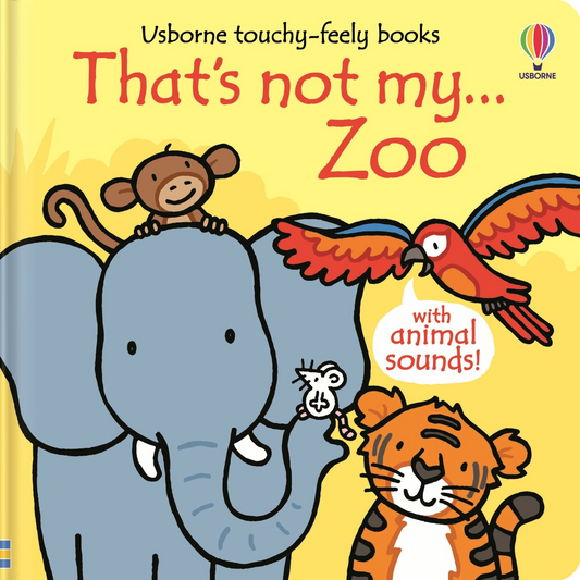 Book cover of 'That's not my... Zoo' with illustrations of animals and Usborne logo.