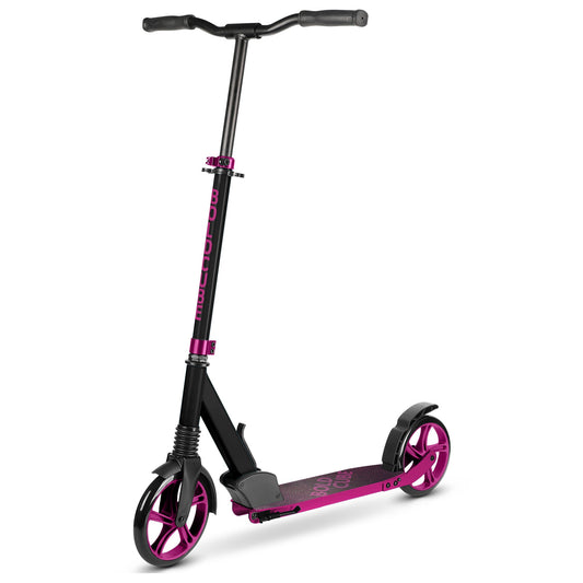 Black scooter with pink accents on a white background