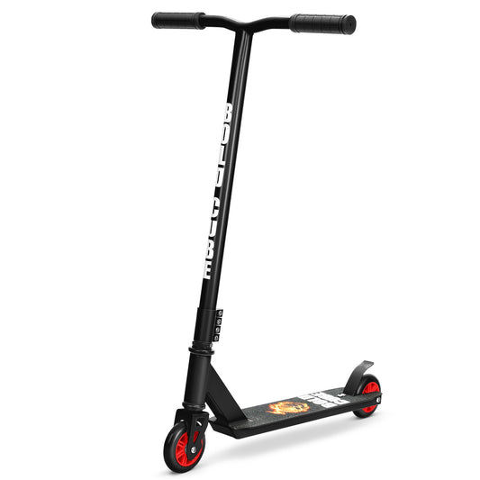 Black scooter on white background