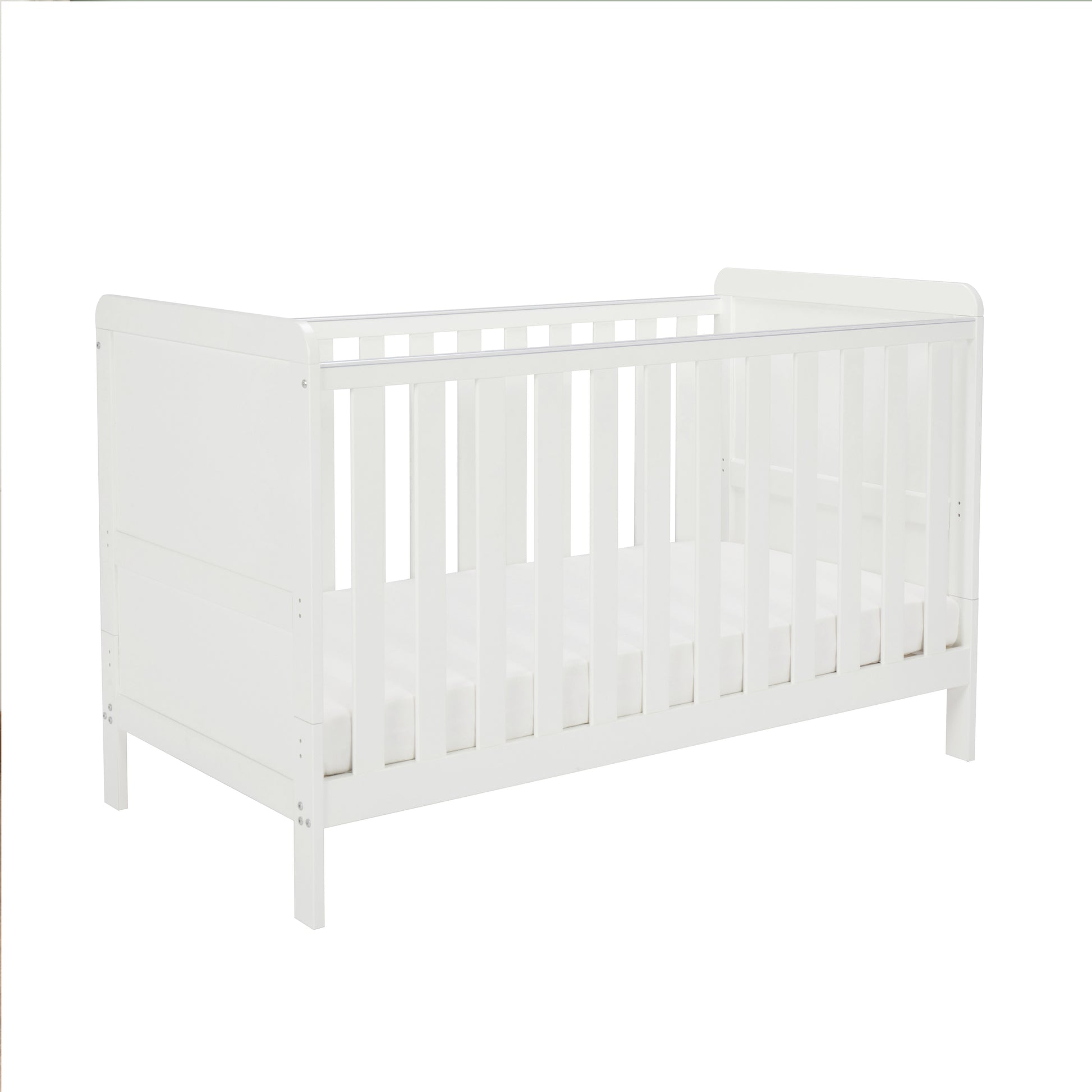 White cot on a white background