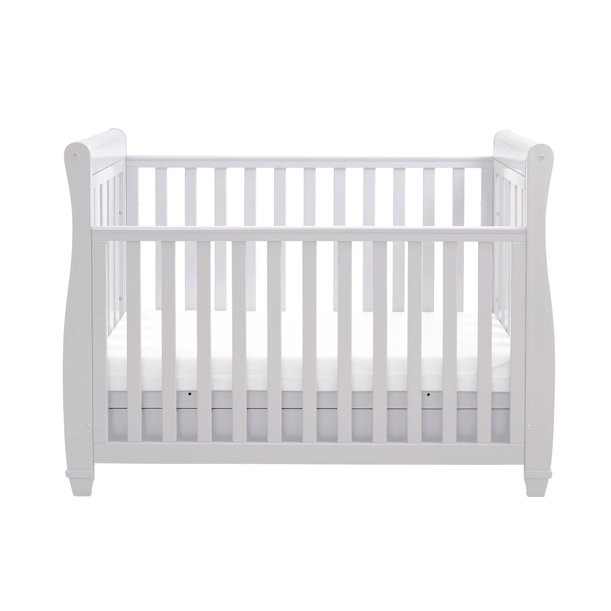 White crib on a white background