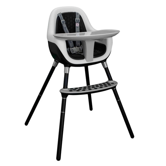 Black and white high chair on a white background