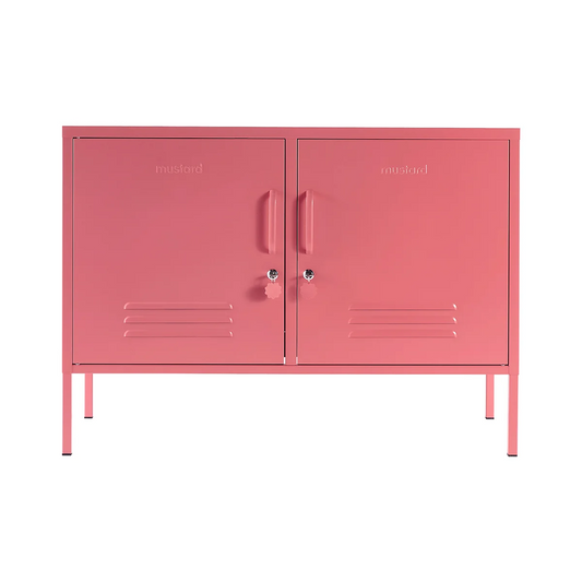 Berry pink locker on white background