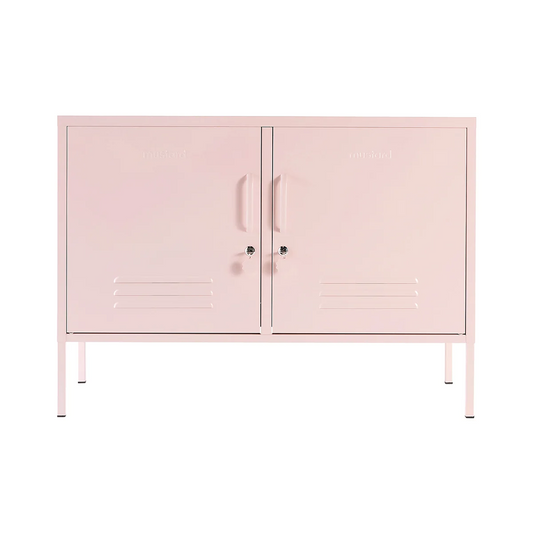 Blush pink locker on white background