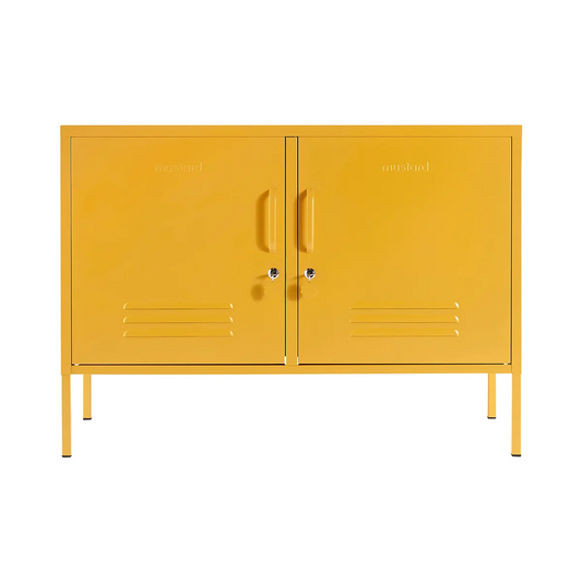 Mustard yellow locker on white background