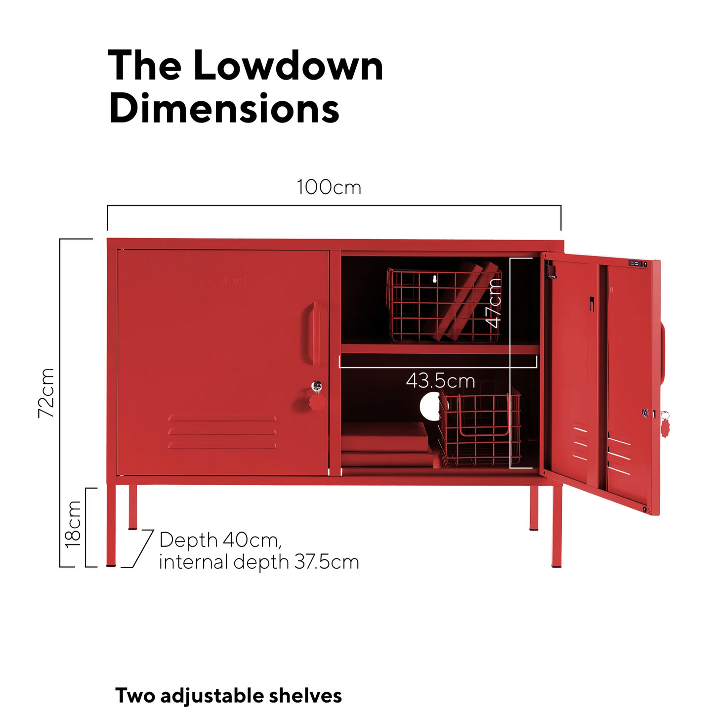 red poppy lowdown locker dimensions