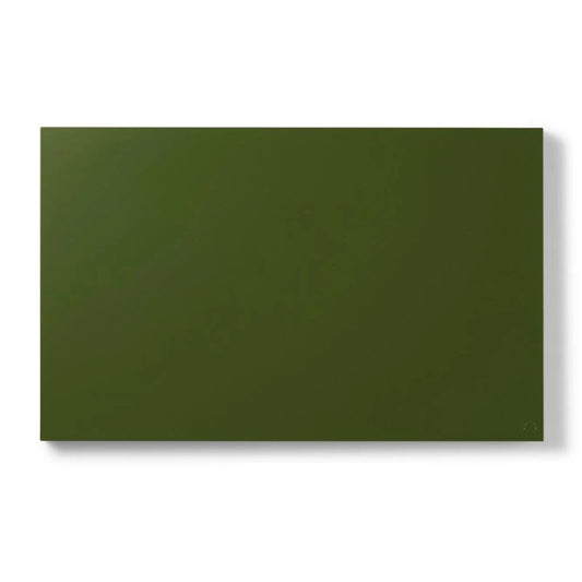 Rectangular green tile on a white background