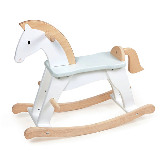 White wooden rocking horse