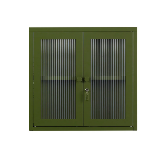 Olive green cabinet on white background