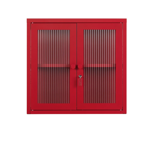 Poppy red cabinet on white background