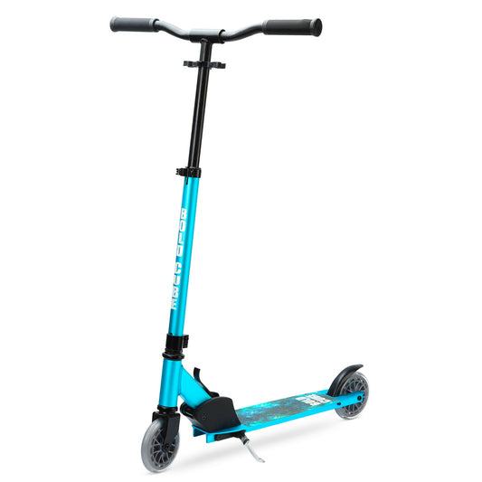 Blue scooter on a white background