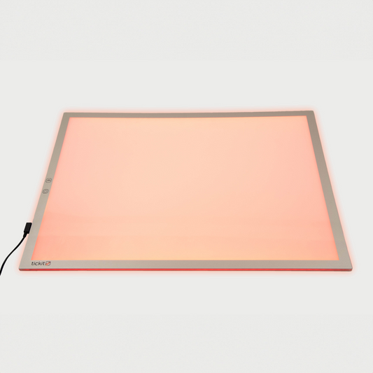 Light up panel with orange light