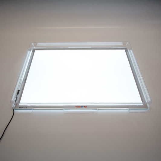 Light panel switched on with cover