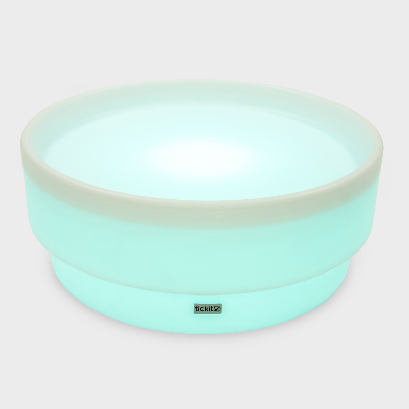 Senosry Table glowing with a white rim on a light gray background