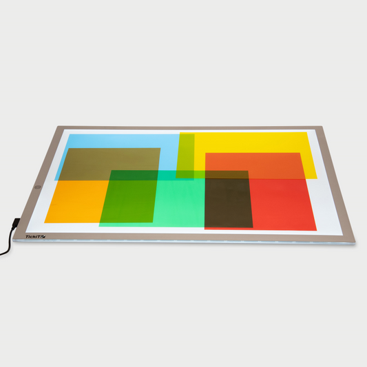 Colorful geometric pattern on a light panel