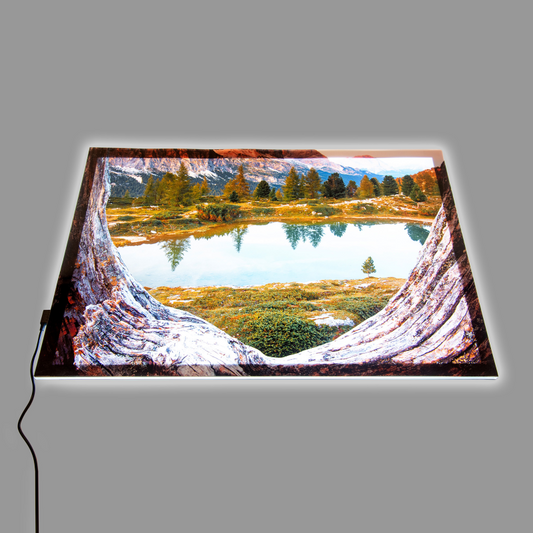 Light panel with a lakeside playmat