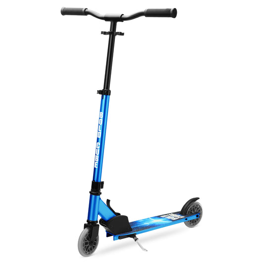 Blue scooter on a white background