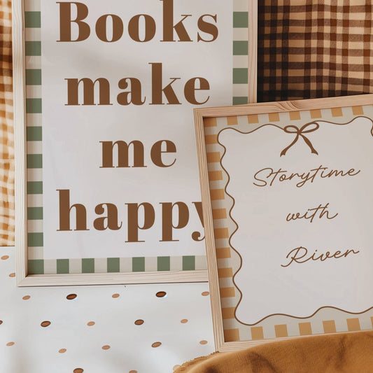Two framed signs with motivational quotes on a checkered background