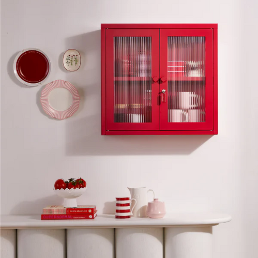 Locker cabinet on wall