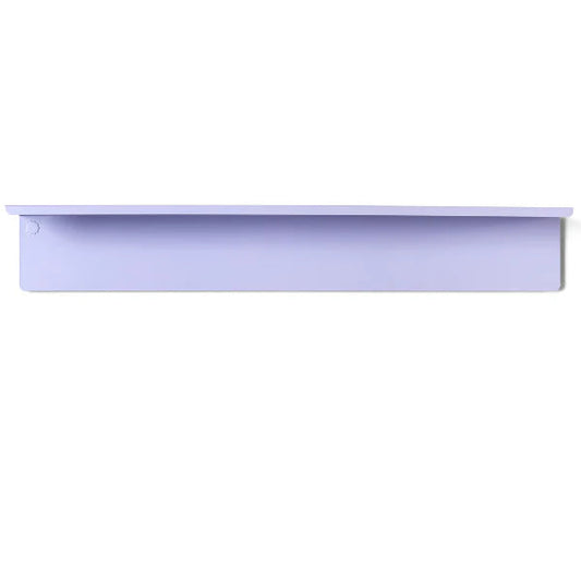 Rectangular purple shelf on a white background