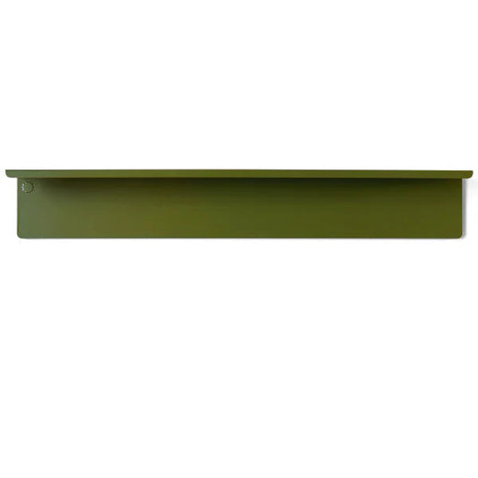 Dark green shelf on a white background